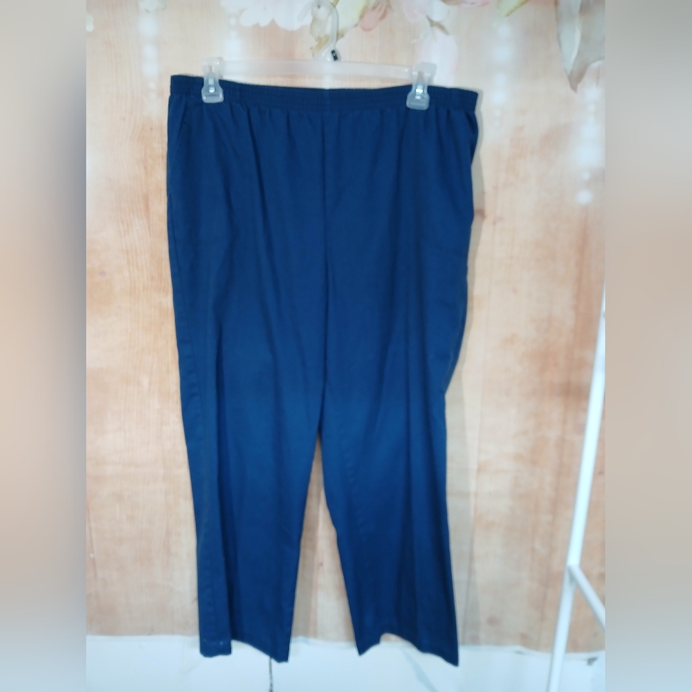 Blue Straight-Leg Trousers Formal Wear